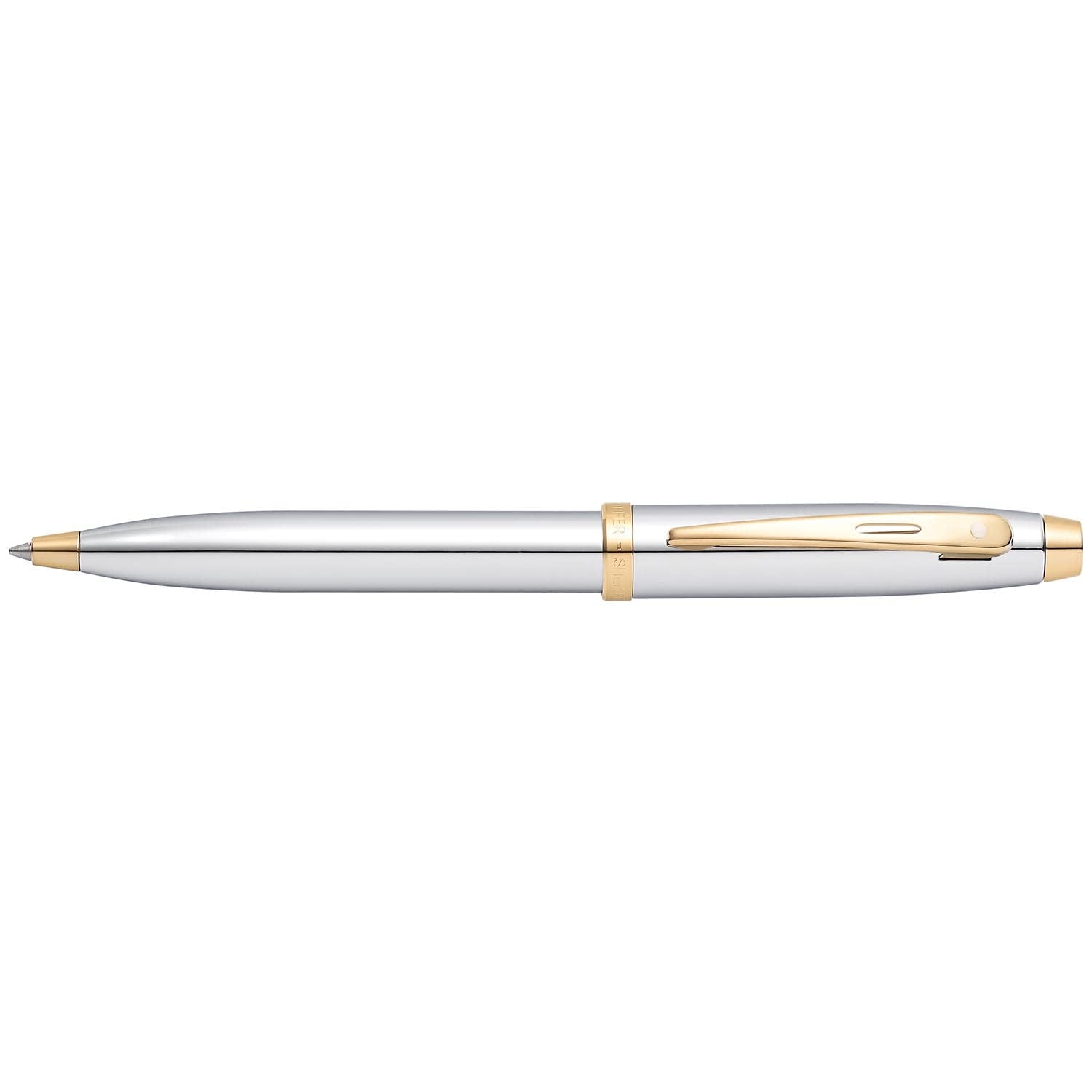 Sheaffer 9340 Gift 100 Ballpoint Pen – Bright Chrome with Gold Tone Trim