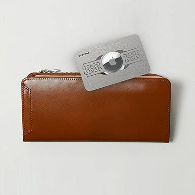 2-Pack Ultra Thin AirTag Card Holder - Premium Stainless Air Tag Steel Case for Wallet, Purse, Handbag, Backpack Wallet, Clutch, Secrid Wallet (Brushed Silver) - AirTag NOT Included