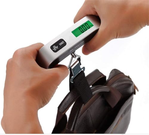 COOFANDY Portable Handy Pocket Smile Mini Electronic Digital Luggage, Hanging Scale with Backlit LCD Display, Travel Weight, Portable Weighing Scale with Hook, Temperature Sensor Battery Included