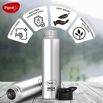 Pigeon by Stovekraft Stainless Steel INOX Hydra 1000 Drinking Water Bottle 900 ml - Silver (Pack of 1)