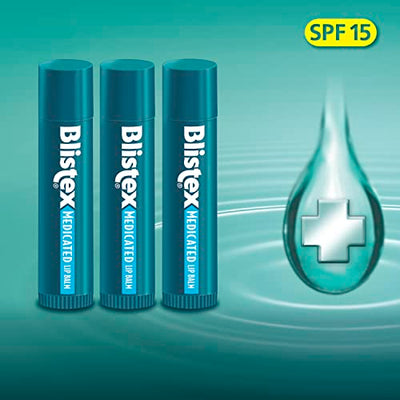 Blistex Medicated Lip Balm SPF 15, 3 Count
