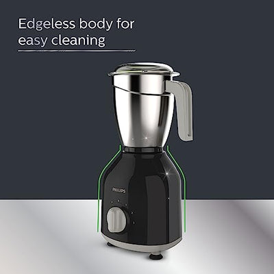 Philips HL7756/01 Mixer Grinder 750 Watt, 3 Stainless Steel Multipurpose Jars with 3 Speed Control and Pulse function (Black)