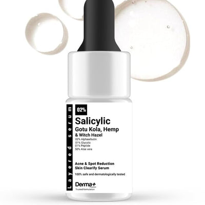 Derma+ Cure 2% Salicylic Acid, 2% Alpha Arbutin, 1% peptide, 1% Glycolic, Gotu Kola | Dermatologically Tested | PH 4.5 | 30 ml (Pack of 1)