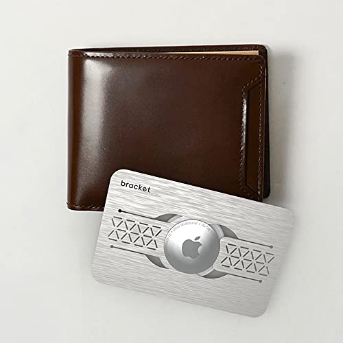 2-Pack Ultra Thin AirTag Card Holder - Premium Stainless Air Tag Steel Case for Wallet, Purse, Handbag, Backpack Wallet, Clutch, Secrid Wallet (Brushed Silver) - AirTag NOT Included