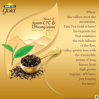 Tata Tea Gold |Premium Assam teas with Gently Rolled Aromatic Long Leaves | Rich & Aromatic Chai |Black Tea | 1 kg