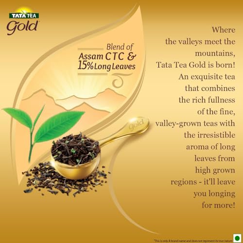 Tata Tea Gold |Premium Assam teas with Gently Rolled Aromatic Long Leaves | Rich & Aromatic Chai |Black Tea | 1 kg
