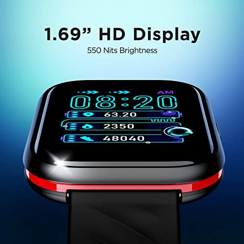 boAt Smart Watch Xtend Sport with 700+ Active Modes,Sporty Design,30 Mins ASAP™ Charge,Live Cricket Scores,1.69" HD Display,Crest Health Ecosystem & 7 Days Battery Life(Classic Black)
