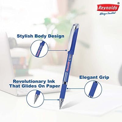 Reynolds Liquiglide 1mm Ball Pen- Blue Ink, Pack of 7
