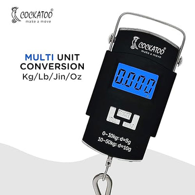 Cockatoo Luggage-Guard Luggage Weighing Scale With Led Screen, Electronic Portable Fishing Hook Type Weighing Scale, Limit-Upto 50 Kg