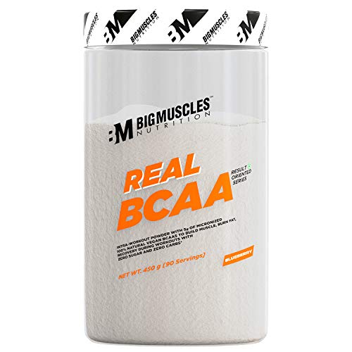 Bigmuscles Nutrition Real BCAA [90 Servings, Blueberry] | 100% Micronized Vegan BCAA | 2:1:1 Ideal Ratio Leucine, Isoleucine & Valine | Muscle Recovery & Endurance | Keto Friendly & Caffeine Free