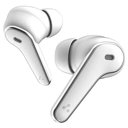 Ambrane Dots Dew True Wireless In Ear Earbuds with Up to 30 Hrs Playtime, Environmental Noise Cancellation, Latest Bluetooth V5.2, 10mm Drivers with BoostedBass, Lightweight, IPX4 Splash Proof (White)