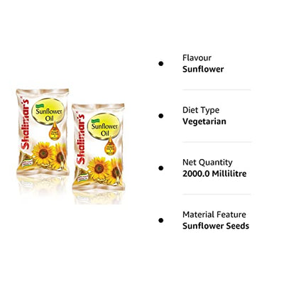 SHALIMARS Sunflower Oil 1 Ltr Pouch Pack of 2