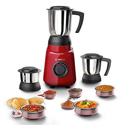 Bosch TrueMixx Joy Mixer Grinder 500 Watt, Red, 3 Jars - MGM2133RIN (Indian Plug)