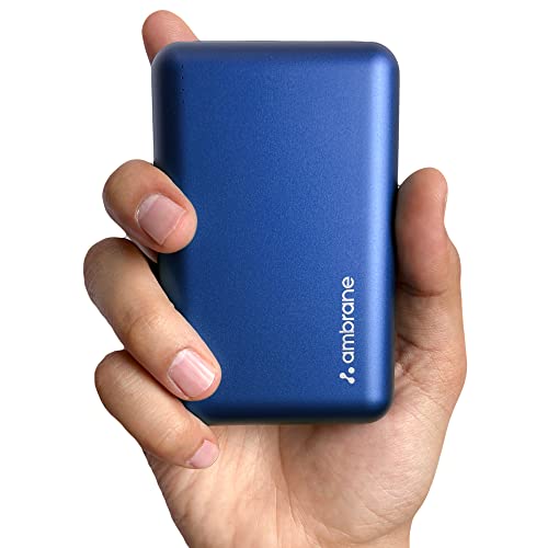 Ambrane 20000mAh Premium Metallic Nano Powebank, 22.5W Super Fast Charging, Compact Pocket Size, Dual Type C & USB, Power Delivery PD & Quick Charge for iPhone, Smartphones (Powerlit XL, Blue)