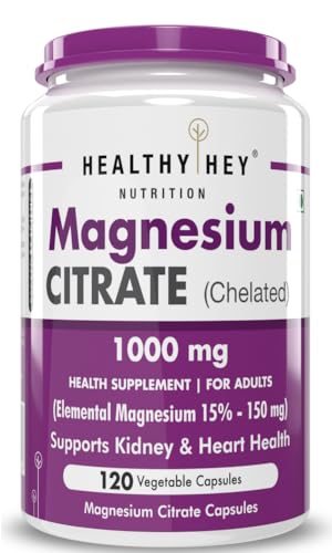 HealthyHey Nutrition Magnesium Citrate-120 Vegetable Capsules