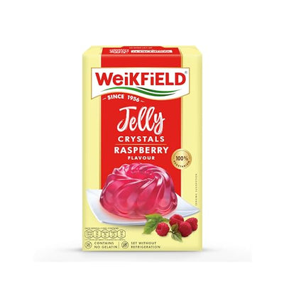 Weikfield Jelly Crystals | Raspberry Flavour| 90g Carton
