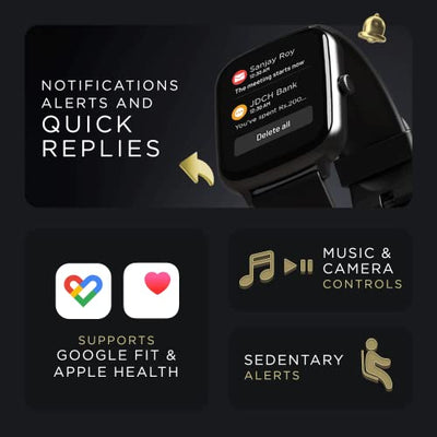 boAt Wave Style Call Smart Watch with Advanced BT Calling Chip,DIY Watch Face Studio, Coins, 1.69" HD Display, Health Ecosystem, Live Cricket Scores, Quick Replies, HR & SpO2(Active Black)
