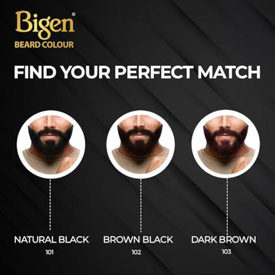 Bigen Professional Beard colour B102 Brown Black| Leaves no Stains, 40g+40g