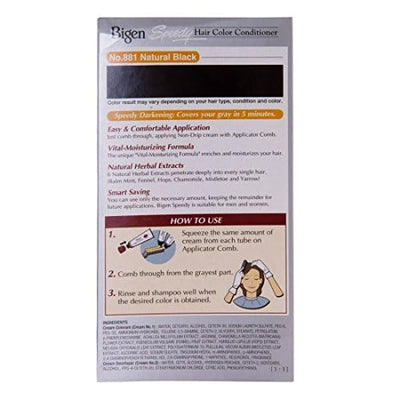 Bigen Speedy Hair Color, Natural Black 881 (40g + 40g)