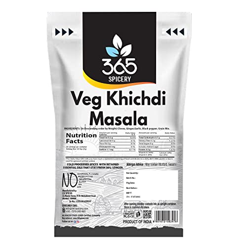 365 SPICERY Veg Khichdi Masala | Authentic Flavor for Indian Cuisines | 100% PURE, NO Preservatives, NO MSG - 100 gm