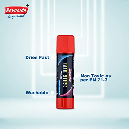 Reynolds Stationary Set - 2, 6gm Gluestick/ 2 Correction Pen / 2 HD PM Black Ink/ 2 HD PM Blue, Pack of 8