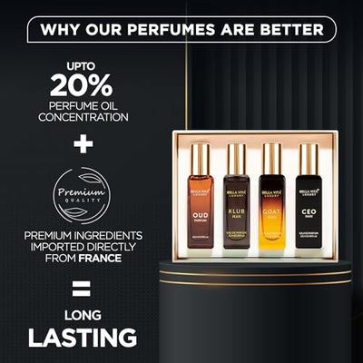 Bella Vita Luxury Man Perfume Gift Set 4x20 ml & Bella Vita Luxury Unisex Luxury Perfume Gift Set 4x20 ML