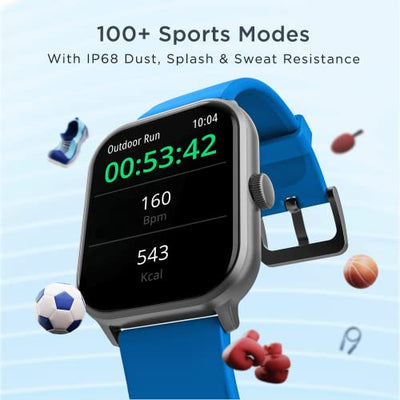 boAt Wave Edge Smart Watch with 1.85" HD Display, Advanced Bluetooth Calling Chip, Functional Crown, 100+ Sports Modes,Widget Control,AI Voice Assistance,Inbuilt Games, IP68(Deep Blue)
