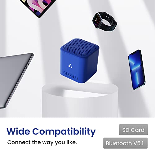 Ambrane 5W Wireless Bluetooth Mini Speaker with 12Hrs Playtime, Immersive Sound, 40mm Driver, Bluetooth V5.1 Strong Connectivity, Portable Design, Integrated Music & Call Control (Cube +, Blue)