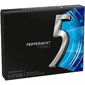 5 Cobalt Peppermint, Sugar Free Gum, 15 Sticks, 40.5 g