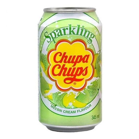 Chupa Chups Sparkling Melon & Cream Soda - Refreshing Twist of Flavor in a 345ml Bottle, Unique Fizz for a Taste Sensation!