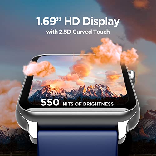 boAt Wave Call Smart Watch, Smart Talk with Advanced Dedicated Bluetooth Calling Chip, 1.69” HD Display with 550 NITS & 70% Color Gamut, 150+ Watch Faces, Multi-Sport Modes, HR, SpO2, IP68(Deep Blue)