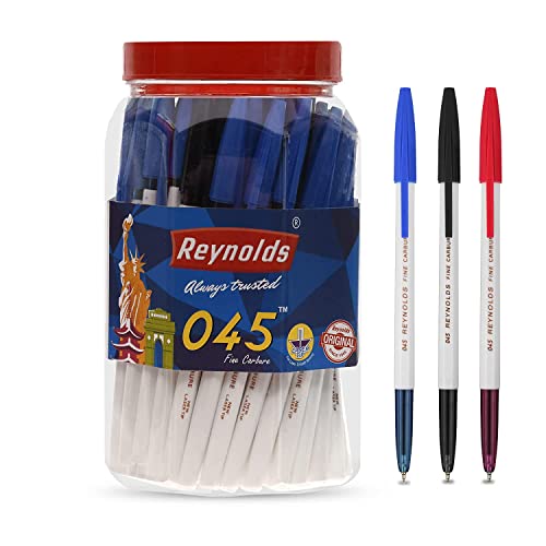 Reynolds 045 0.7mm Ball Pen - 35 Blue, 10 Black & 5 Red, Pack of 50