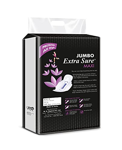 Extra Sure� Jumbo XXXL Ultra Clean Soft Thin Dry Cottony Sanitary Napkin Pad With Wing For Women Girl (40)