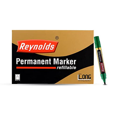 Reynolds  permanent marker - Green Ink, Pack of 10