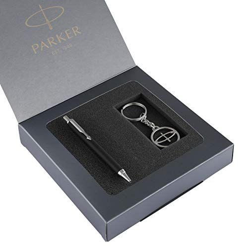 Parker Profile Matte Black Ball Pen With key Chain - Blue Ink, Pack Of 1