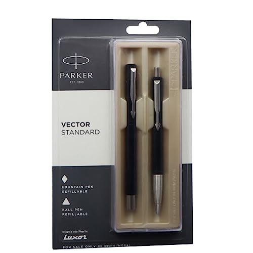 Parker Vector Standard Fountain Pen & Ball Pen - Blue Ink, Pack Of 1