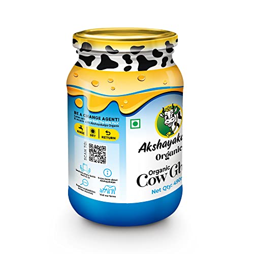 Akshayakalpa Organic Cow Ghee – Pure organic ghee, traditionally-churned, chemical-free, granular ghee, nutritious by nature (490 ml)