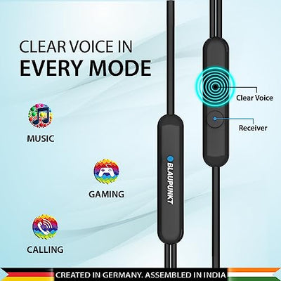 Blaupunkt EM01 in-Ear Type C Wired Earphone with Mic and Deep Bass HD Sound Mobile Headset with Noise Isolation