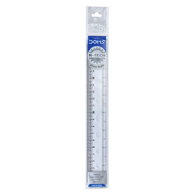 DOMS M Tech 20cm Transparent Broad Scale (Pack of 10)
