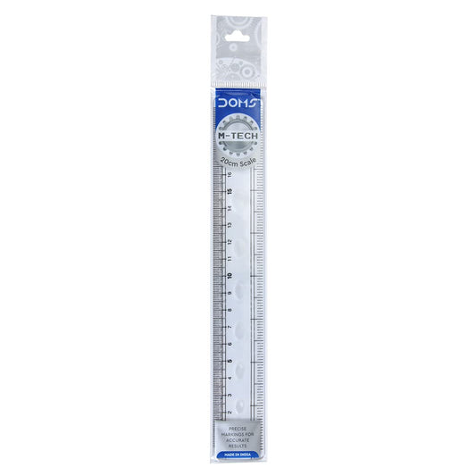 DOMS M Tech 20cm Transparent Broad Scale (Pack of 10)