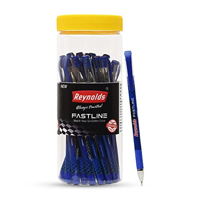 Reynolds Fastline 0.7mm Ball Pen - Blue Ink, Pack of 25