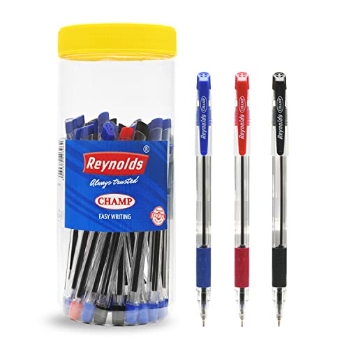 Reynolds Champ 0.7mm Ball Pen - 18 Blue, 4 Black & 3 Red, Pack of 25