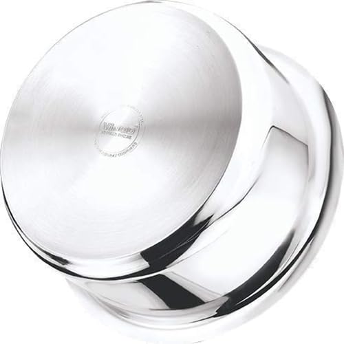 Vinod Stainless Steel 304 Grade - Tope/Patila/Topiya/Tapeli with Lid - Diameter 22 cm,Capacity 4 Litre,Multipurpose,Induction and Gas Stove Friendly,2 Year Warranty,Silver