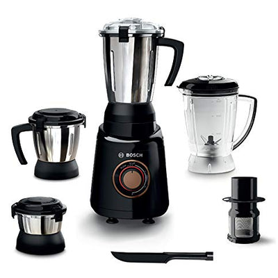 Bosch TrueMixx Bold Mixer Grinder (600 Watt, 4 Jars, Black) - MGM4344BIN (Indian Plug)