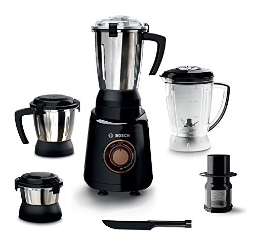 Bosch TrueMixx Bold Mixer Grinder (600 Watt, 4 Jars, Black) - MGM4344BIN (Indian Plug)