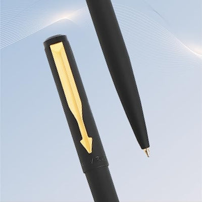 Parker Vector Standard Chrome Gold Trim Ball Pen - Blue Ink, Pack Of 1