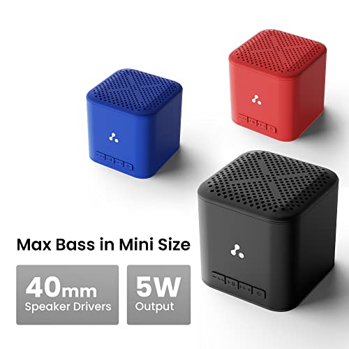 Ambrane 5W Wireless Bluetooth Mini Speaker with 12Hrs Playtime, Immersive Sound, 40mm Driver, Bluetooth V5.1 Strong Connectivity, Portable Design, Integrated Music & Call Control (Cube+, Black)