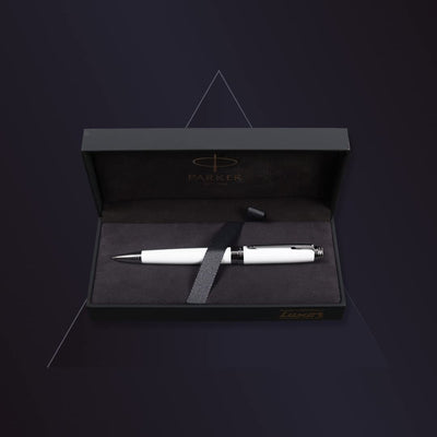 Parker Ambient White Chrome Trim Ball Pen