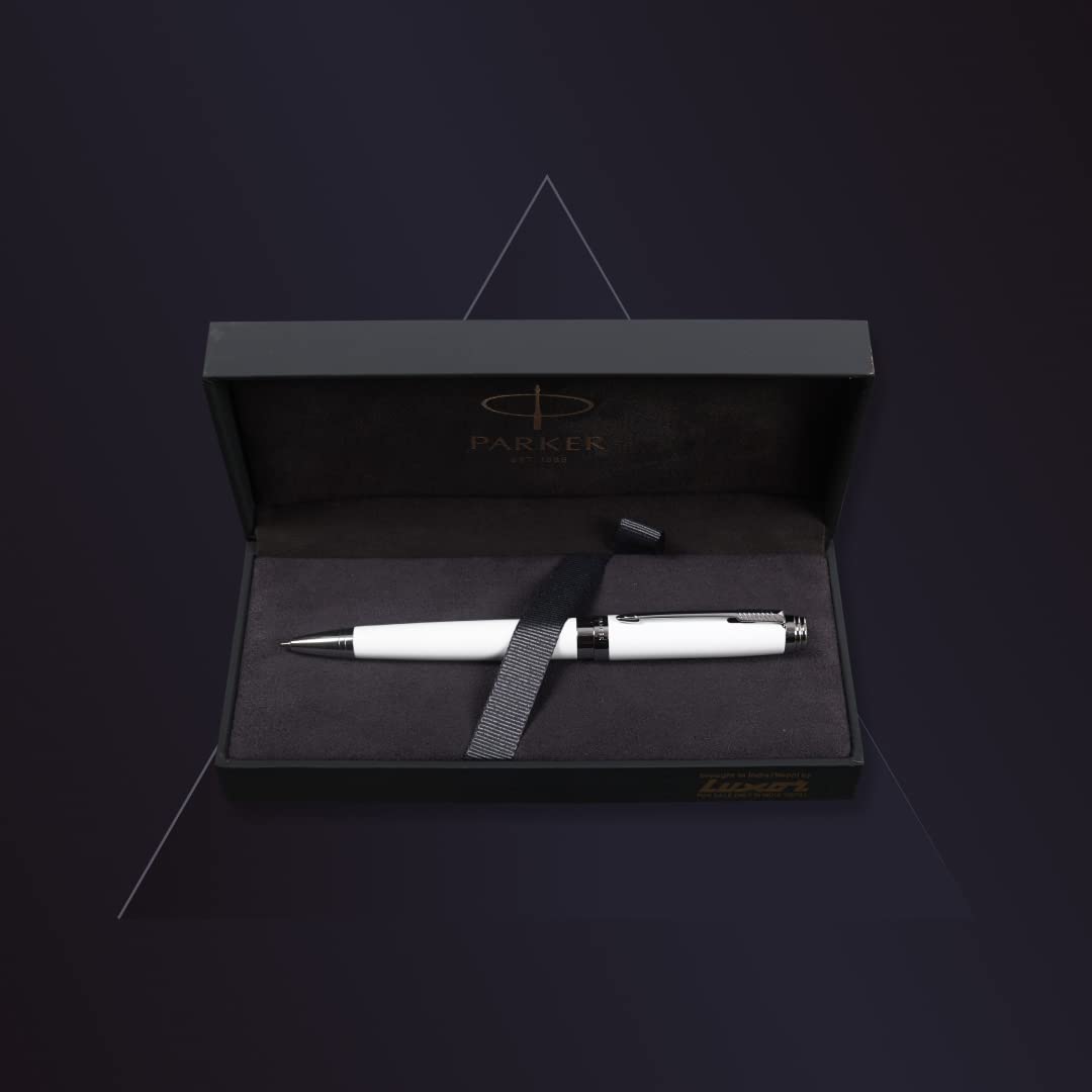 Parker Ambient White Chrome Trim Ball Pen