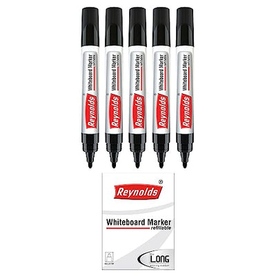 Reynolds  Whiteboard Marker - Black Ink, Pack of 5